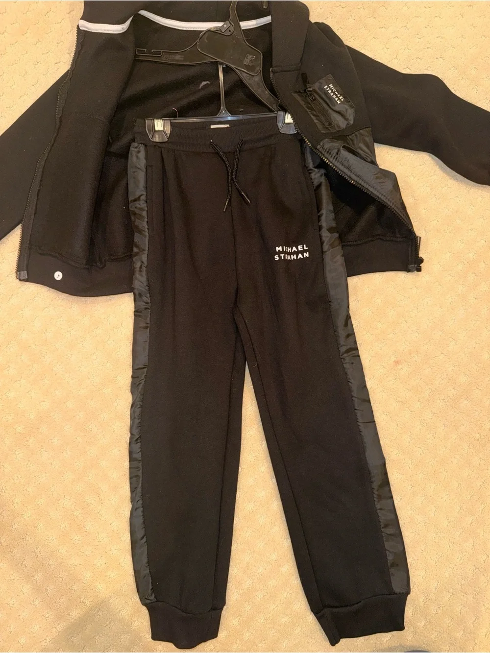 Kids Black Hooded Jacket & Pants Set